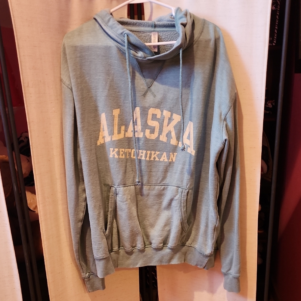 ALASKA KETCHIKAN Hooded Sweatshirt - Light Teal